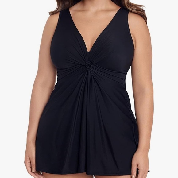 Miracle Suit Women’s Black Tummy Flattering Swim Dress. NEVER WORN. 2X - Picture 1 of 12